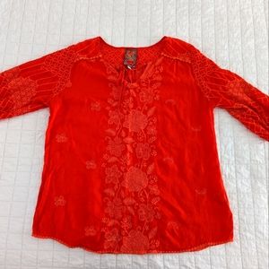 Johnny Was red blouse